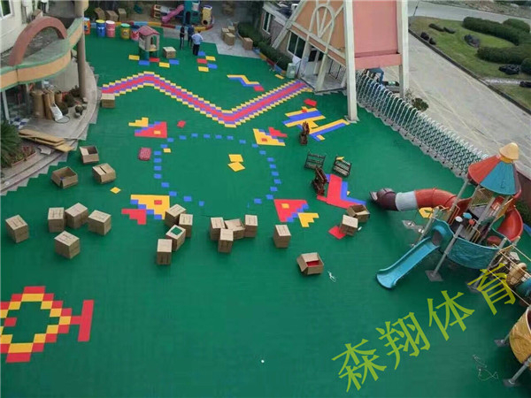 渭南幼兒園體育設施，地面施工